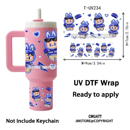 Coquette Bow Cartoon Monsters UV DTF Custom Prints Ready To Apply Transfer Stickers Waterproof Wraps For Mini Tumbler Keychain