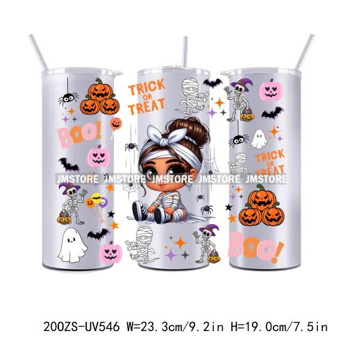 Latina Baby Halloween Pumpkin 20OZ Straight Skinny Tumbler Wrap UV DTF Cup Wraps Custom Labels Transfer Sticker Waterproof Logo