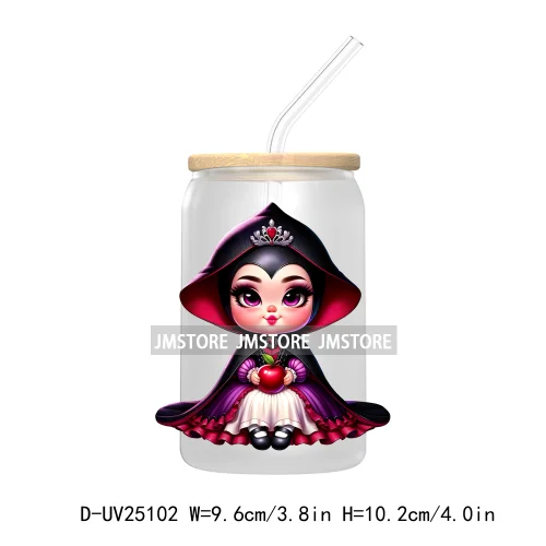 Cartoon Halloween Princess UV DTF Transfer Stickers Decals For Libbey Cold Cups Mugs Tumbler Waterproof DIY Custom Logo Labels