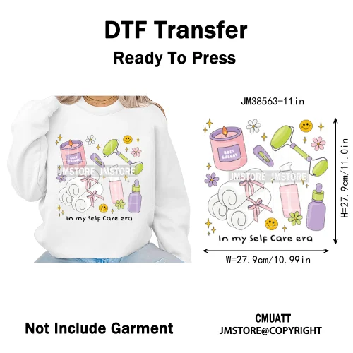 Trendy In My Girls Era Teacher School Good Vibes Quotes Iron on DTF Washable Transfers Stickers Ready to Press for Textile Bags