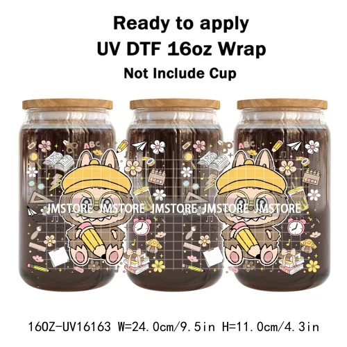 Colorful Cartoon Monster Dolls Princess UV DTF Stickers Ready To Transfer Cup Wrap Custom Labels For Libbey Can Glass Tumbler