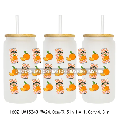 Coquette Soda Can Fruit Drink 16OZ UV DTF Cup Wraps Ready To Apply Waterproof Transfer Stickers For Libbey Glass Can Tumblers