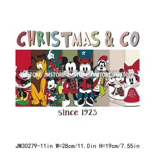 Merry Christmas Cute Cartoon Animal Friends Winter White Festive Vibes Iron On DTF Transfers Stickers Ready To Press For Hoodies