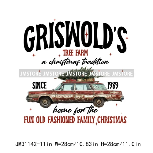 Hot Cocoa Weather Christmas Crew Griswold's Tree Farm Santa North Pole Iron On DTF Transfers Stickers Ready To Press For Hoodies