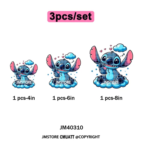 Funny Cartoon Playing Kids Love Character Thermal Printing Iron on DTF Washable Transfers Stickers Ready to Press for T-shirts
