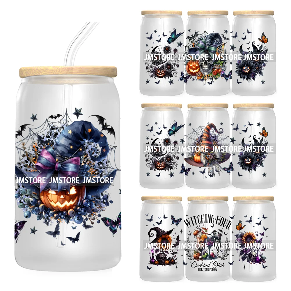 Witching Hour Cocktail Club 16OZ UV DTF Cup Wrap Transfer Stickers Halloween Custom Labels Waterproof Logo For Libbey Glass Can