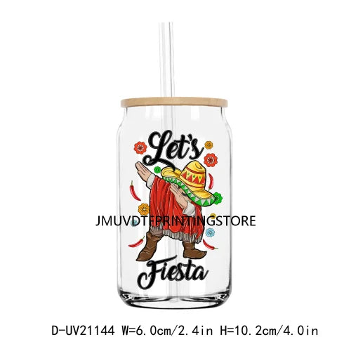 Mecican Cinco De Mayo Sombrero Hat UV DTF Transfers Stickers Decals For Libbey Cold Cups Mugs Tumbler Waterproof DIY Logo Latina