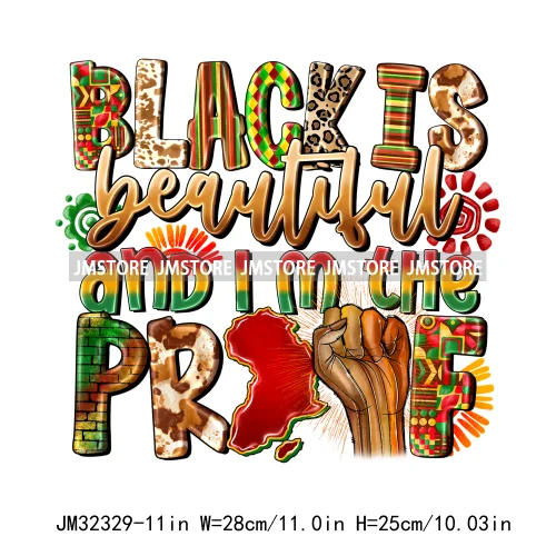 Juneteenth Vibes I'm Black History Afro Melanin Power Hope Teach Iron On DTF Transfers Stickers Ready To Press For Hoodies Bags