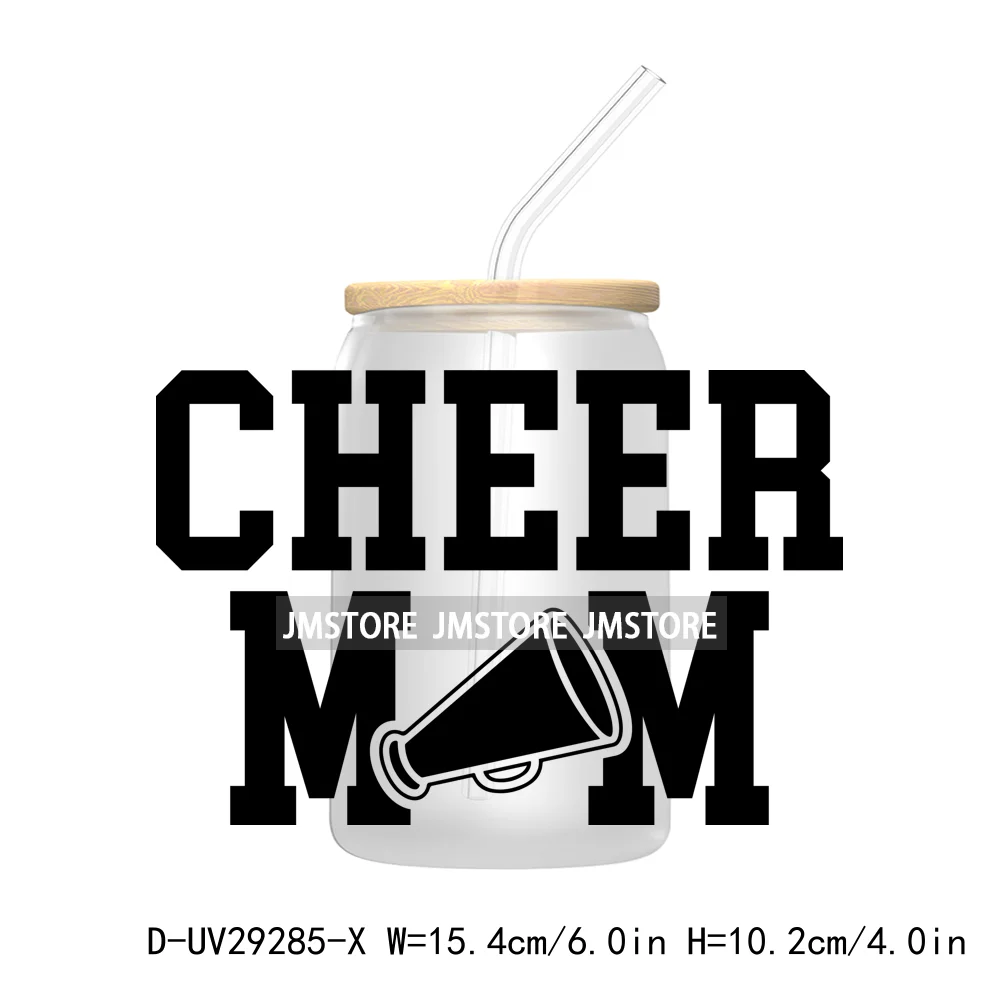 Cheer Mom Mama Sport UV DTF Transfer Stickers Decals For Libbey Cold Cups Mugs Tumbler Waterproof Craft Coquette Bow Cheerleader