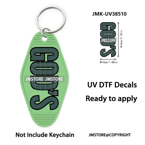 Christian Bible Jesus Faith Letters UV DTF Motel Keychain Decals Ready To Ship Custom Transfer Stickers Print For Hotel Keychain