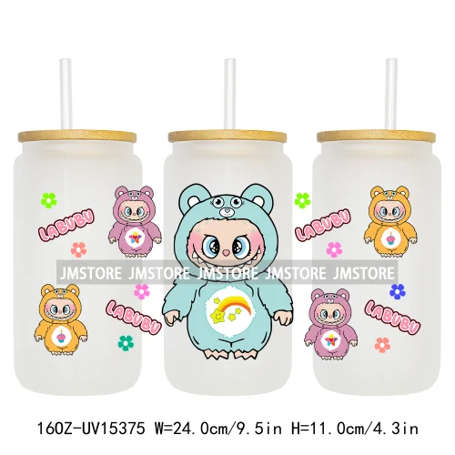 Funny Cartoon Characters Doll Friends 16OZ UV DTF Cup Wraps Ready To Apply Custom Transfer Stickers For Libbey Glass Can Tumbler
