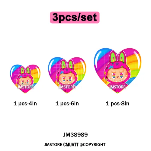 Coquette Bow Monster Doll Drinking Soda Bottle Thermal Printing Iron on DTF Washable Transfer Sticker Ready to Press for Clothes