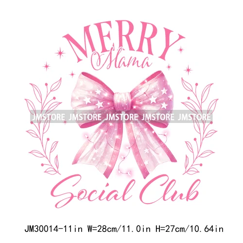 Coquette Pink Girly Christmas Vibes Book Just Waiting For Christmas Iron On DTF Transfer Stickers Ready To Press For Hoodies Bag