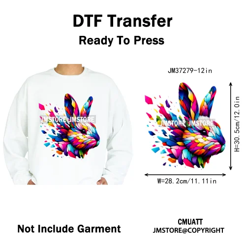 12in Graffiti Streetwear Beasts Cartoon Animals Hip Hop Quotes Iron on DTF Heat Transfers Stickers Ready to Press for Hoodies