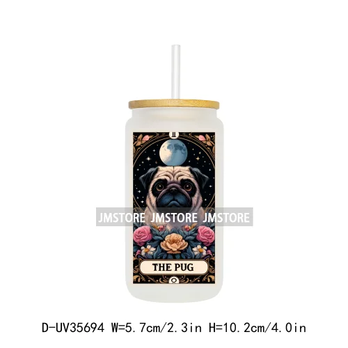 Dog Cat Animals Tarot Card UV Sticker Decals For Libbey Cold Cups Mugs Tumbler Transfer Stickers Waterproof High Quality Labels