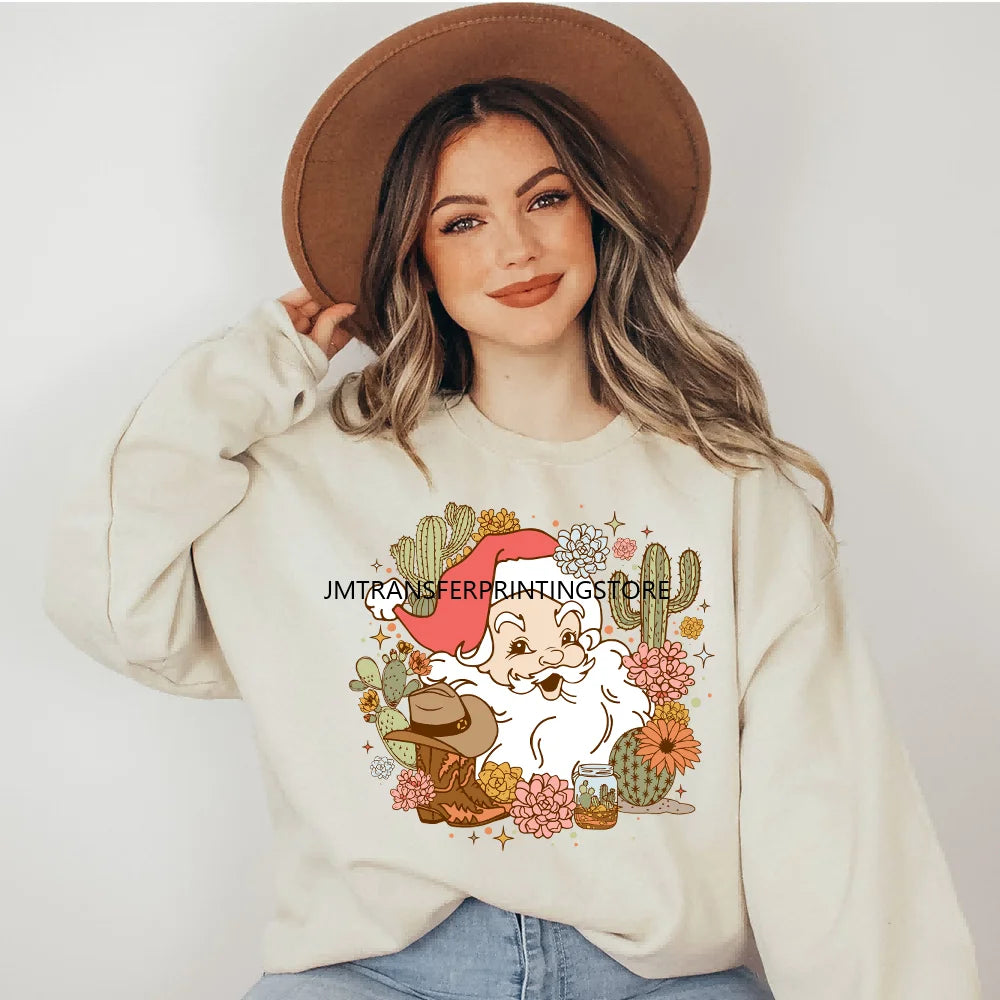 Cute Winter Christmas Girls Baby Mermaid Kids Cartoon Character Iron on DTF Washable Transfers Stickers Ready to Press for Texti
