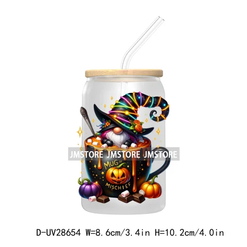 Nightmare Before Coffee Spooky Halloween Skeleton UV DTF Transfer Stickers Decals For Libbey Cold Cup Mug Tumbler Pumpkin Season