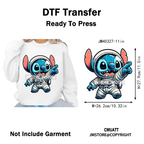 Funny Cartoon Playing Kids Love Character Thermal Printing Iron on DTF Washable Transfers Stickers Ready to Press for T-shirts