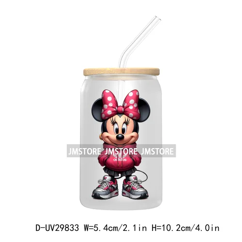 New Trendy Cartoon Mouse Couple Watercolor UV DTF Transfer Sticker Decals For Libbey Cold Cups Mugs Tumbler Animal Kingdom Vibes