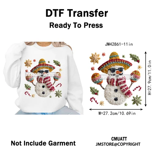 Faux Yarn Christmas Tree Cake Knitting Holiday Xmas Festive Iron on DTF Washable Transfers Stickers Ready to Press for T-shirts