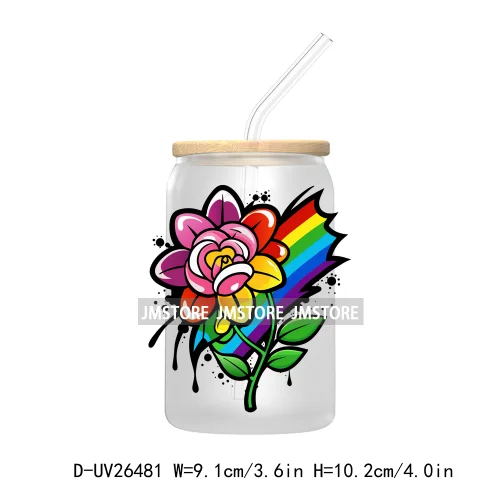 LGBT Quotes UV DTF Transfer Stickers Decals For Libbey Cold Cups Mugs Tumbler Waterproof DIY Custom Logo Labels Rainbow Pride