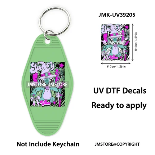 Horror Pumpkin Halloween Cartoon UV DTF Motel Keychain Decal Ready To Ship Durable Transfer Stickers Prints For Hotel Keychain