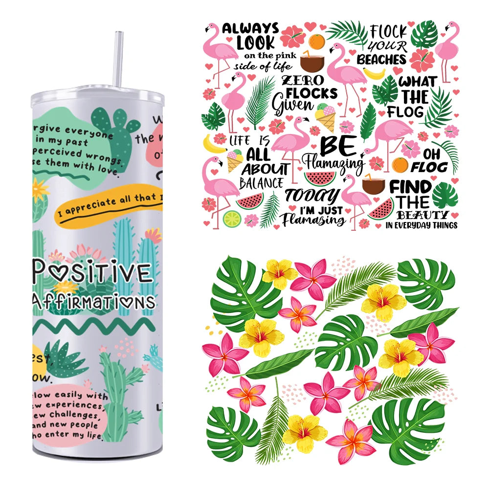 Inspiration Positive Affirmations 20OZ UV DTF Tumbler Straight Wrap Transfers Stickers Custom Labels DIY Durable Waterproof Logo