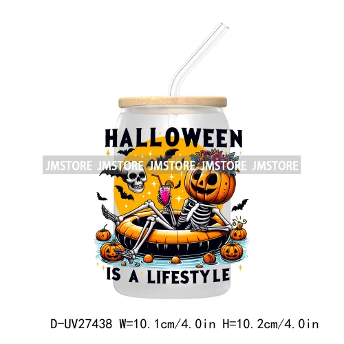 Cute Bougie Ghost Boo Halloween UV DTF Transfer Stickers Decals For Libbey Cold Cup Mug Tumbler High Quality Fall Pumpkin Season