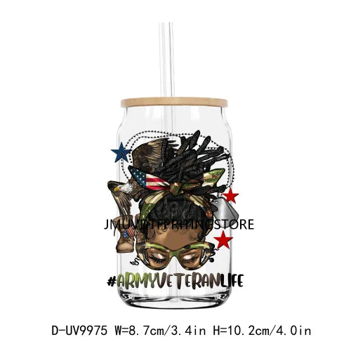 Career Afro Black Women UV DTF Transfers Stickers Decals For Libbey Cold Cups Mugs Tumbler Waterproof DIY Craft Profession Life