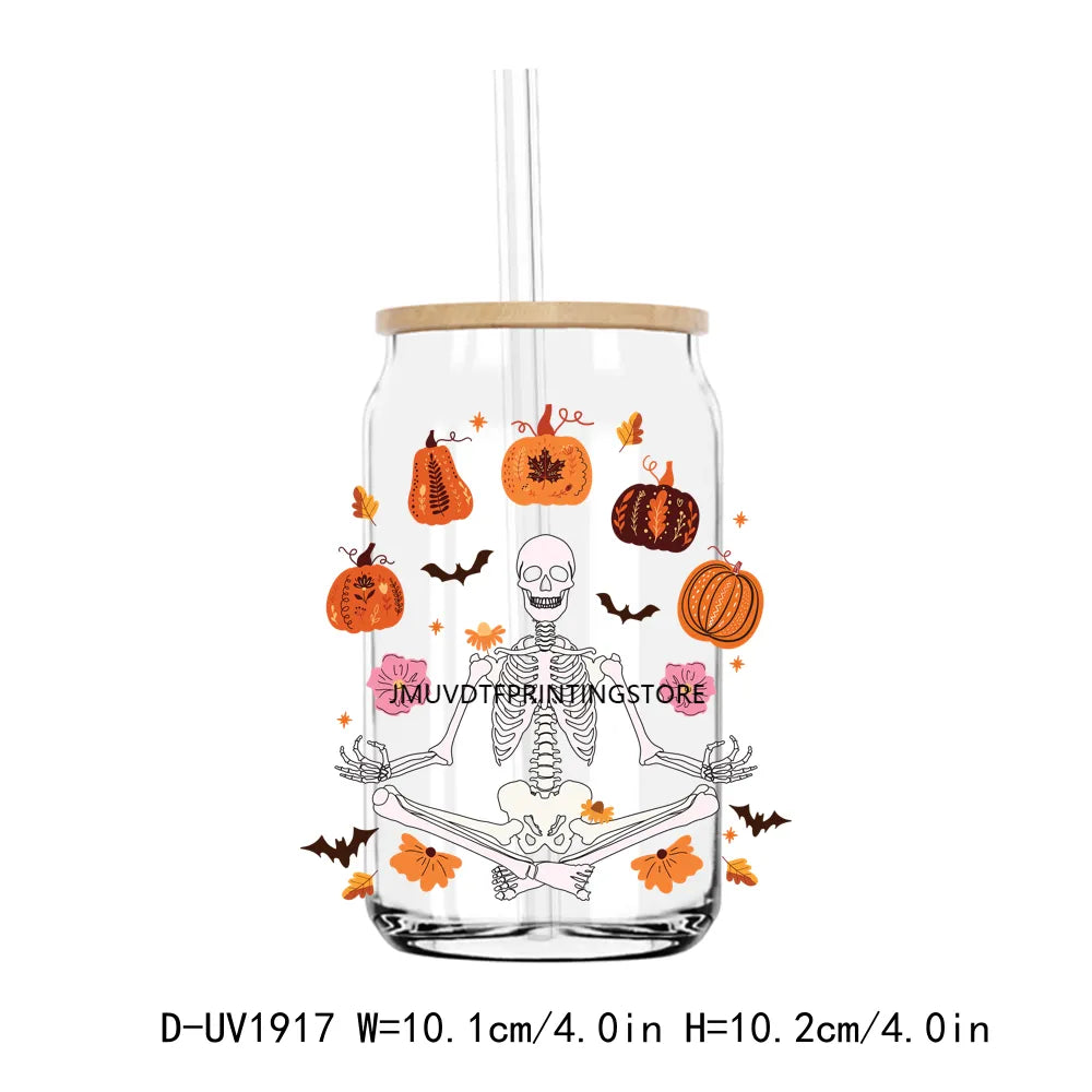 Pumpkin Spice Season Fall Halloween UV DTF Transfers Stickers Decals For Libbey Cold Cups Mugs Tumbler Waterproof DIY Craft