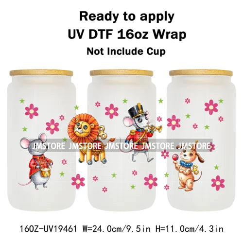 Horror Movie Witchy Girl Black Cat UV DTF Wraps Transfer Sticker Selfadhesive Waterproof High Quality For 16OZ Libbey Glass Can