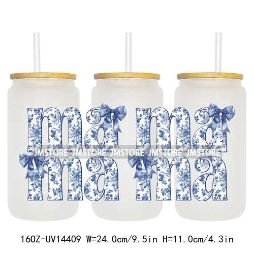 Retro Mama Coquette Bow UV DTF Stickers Ready to Transfer Cup Wrap Custom Labels DIY Craft For Libbey Can Glass Tumblers Mugs