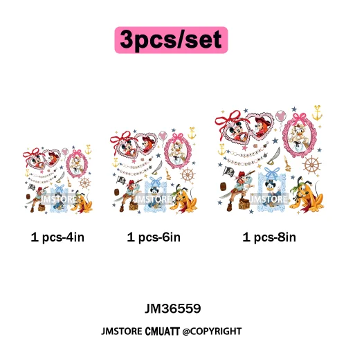 Colorful Animal Coquette Mirror Bracelet Cartoon Character Printing Iron On DTF Transfers Stickers Ready To Press T-shirts Bags