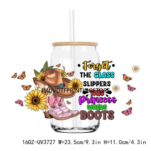 MAMA Sunflower And Butterfly UV DTF Sticker For 16OZ Libbey Glass Cup Can Wrap Transfer Sticker Custom DIY Logo Mothers Day