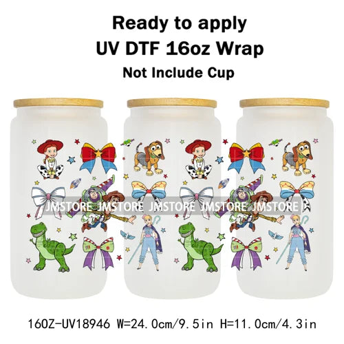 Bundle Princess Magical Mirror Bow UV DTF Stickers Ready To Apply Cup Wrap Durable Custom Prints DIY Craft For Libbey Can Glass