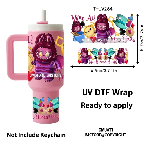 Lovely Cartoon Monsters Princess UV DTF Custom Print Ready To Apply Transfer Stickers Waterproof Wraps For Mini Tumbler Keychain