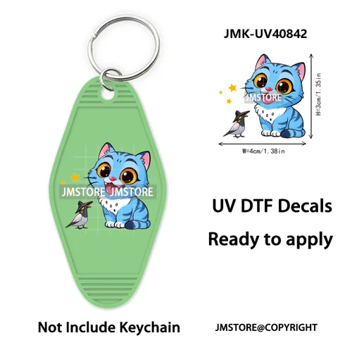 Kpop Hunters Movie Boy Band Girl Dinner UV DTF Motel Keychain Wraps Ready To Apply Waterproof High Quality Hotel Keychain Decals