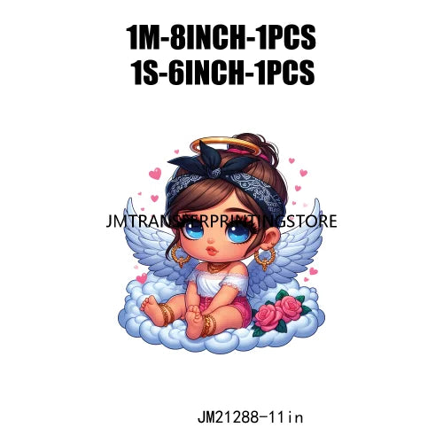 Cute Baby Angel Concha Valentine Kids Lovely Iron On DTF Transfers Printing Stickers Ready To Press For Hoodies