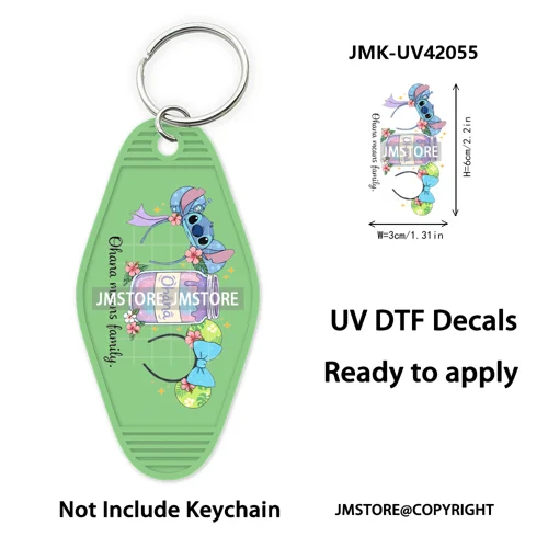 Coquette Bow Magical Mouse Cartoon UV DTF Motel Keychain Decal Ready To Ship Durable Transfer Stickers Prints For Hotel Keychain