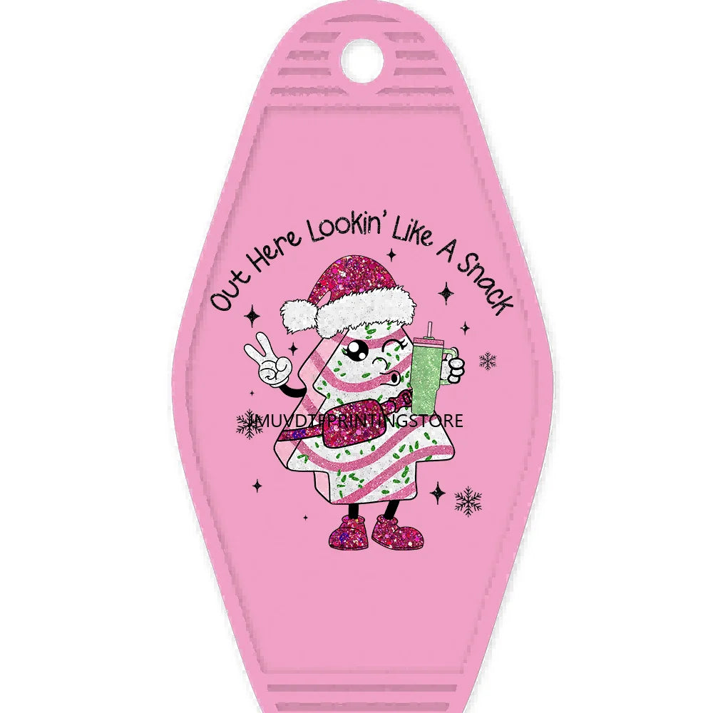 Retro Christmas Santa Claus Season High Quality WaterProof UV DTF Sticker For Motel Hotel Keychain Winterbasics