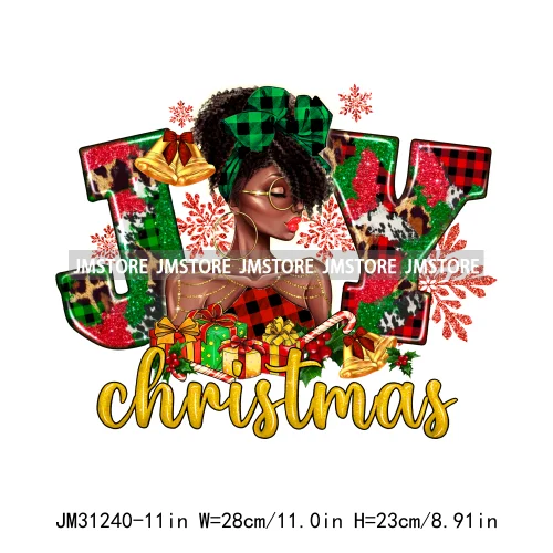 Just a Girl Who Loves Christmas Afro Woman Not Like Us Hip Pop Santa Iron On DTF Transfers Stickers Ready To Press For Hoodies