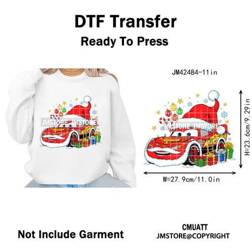 Glasses Cartoon Princess Animal Christmas Brushstroke Festive Vibes Iron on DTF Transfers Stickers Ready to Press for Hoodies