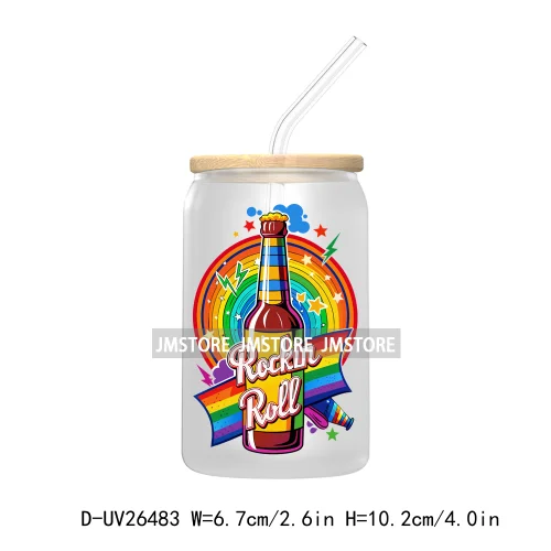 LGBT Quotes UV DTF Transfer Stickers Decals For Libbey Cold Cups Mugs Tumbler Waterproof DIY Custom Logo Labels Rainbow Pride