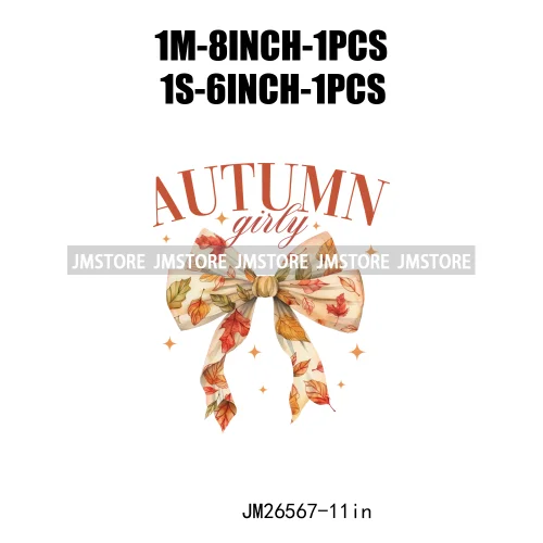 Fall Floral Coquette Bow Religious Jesus Autumn Girly Take Me To Pumpkin Patch DTF Iron On Transfers Stickers For T-shirt Bags