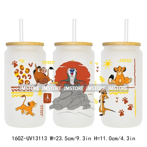 Cartoon Lion Magic King UV DTF Wraps Transfer Sticker Selfadhesive Waterproof High Quality For 16OZ Libbey Glass Can Tumbler