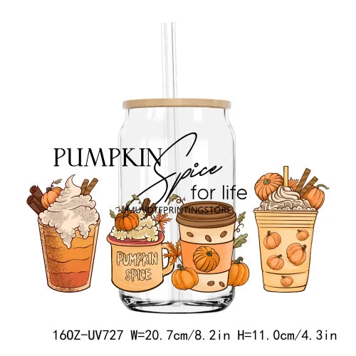 Thanksgiving Fall Thick And Juicy 16OZ UV DTF Cup Wrap Transfers Stickers Custom Labels DIY Waterproof Logo For Libbey Glass Can