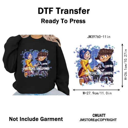 Scary Cartoon Halloween Horror Movies Trick Or Treat Logo Iron on DTF Washable Transfer Sticker Ready to Press for T-shirts Bags