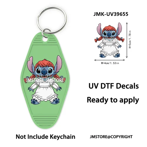Horror Cartoon Halloween Pumpkin UV DTF Motel Keychain Decals Ready To Ship Durable Transfer Stickers Prints For Hotel Keychain
