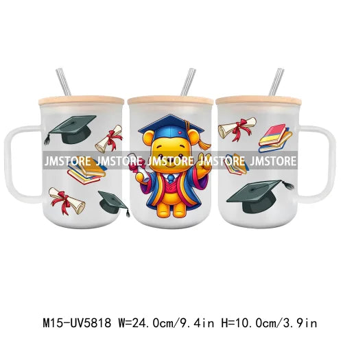 Class Of 2024 UV DTF Sticker For 15OZ Mug Libbey Glass Cup Can Wrap Transfer Stickers Custom Labels DIY Logo Cartoon Graduation