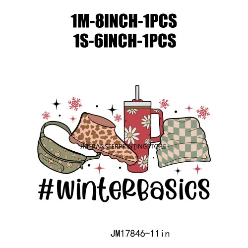 All I Need Is Cozy Winter Drink Coffee Lover Coquette Christmas Iron on Washable DTF Transfer Sticker Ready to Press for Hoodies